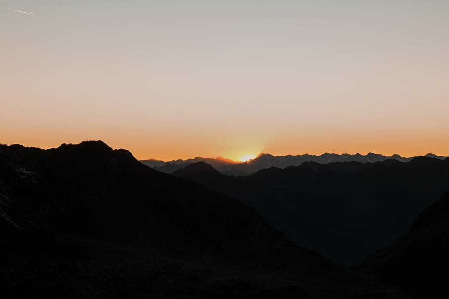 bird eye view photography of golden hour, photo of mountain during golden hour HD wallpaper