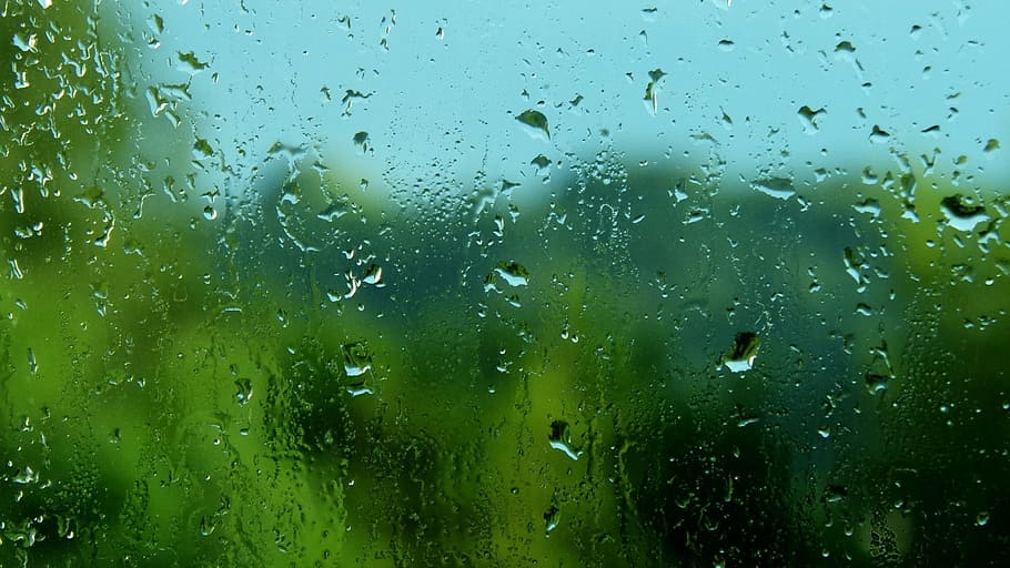 water on glass close-up photo, rain, drops, rain drops, pane HD wallpaper