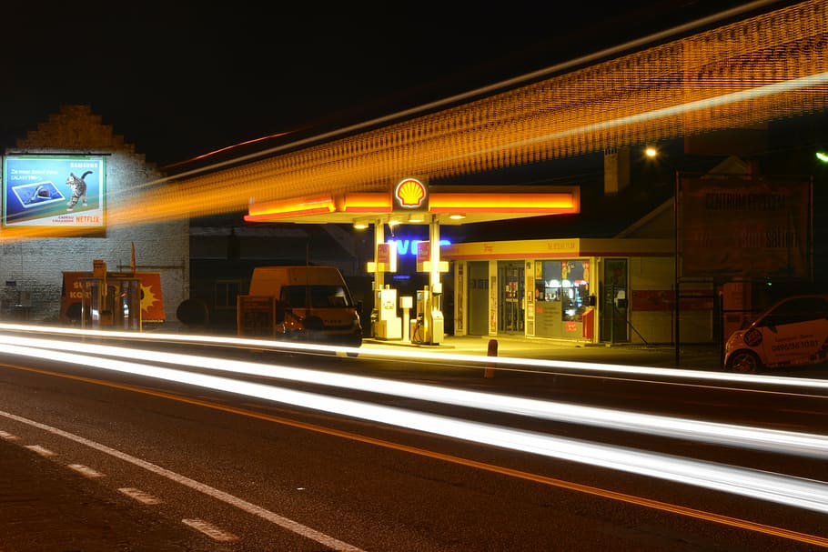 time lapse photography of cars, lights, night, evening, slow shutter speed
