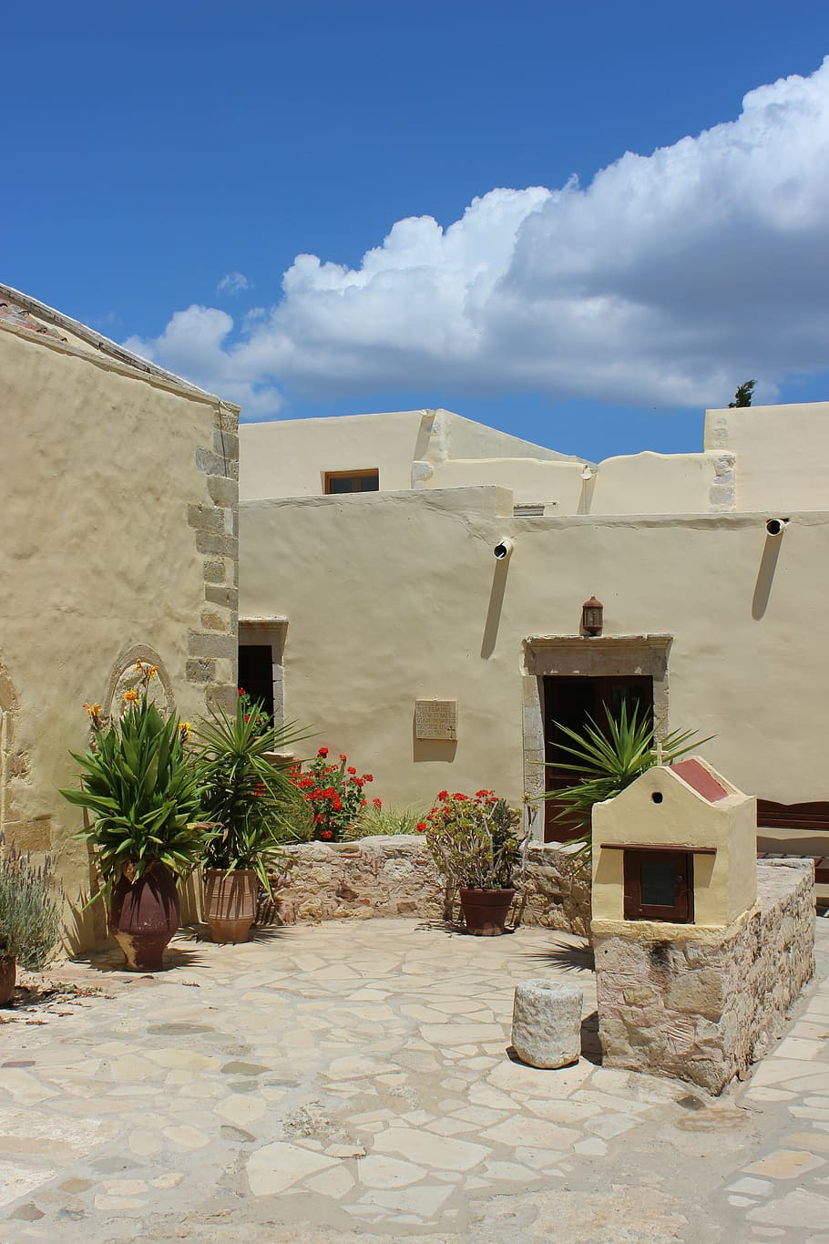 greece, crete, monastery moni preveli, built structure, building exterior, HD wallpaper