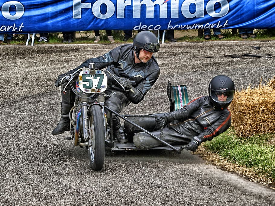 Motorcycle, Two-Man, Race, Track, close-up, hdr, one man only HD wallpaper