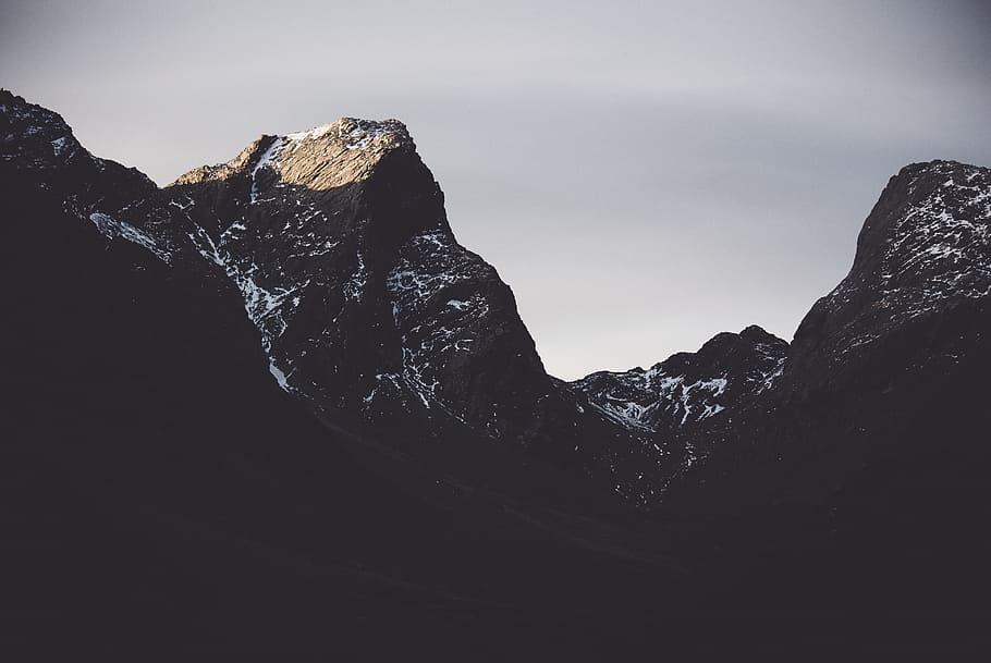 rocks, cliff, hill, highland, mountain, valley, landscape, sky HD wallpaper