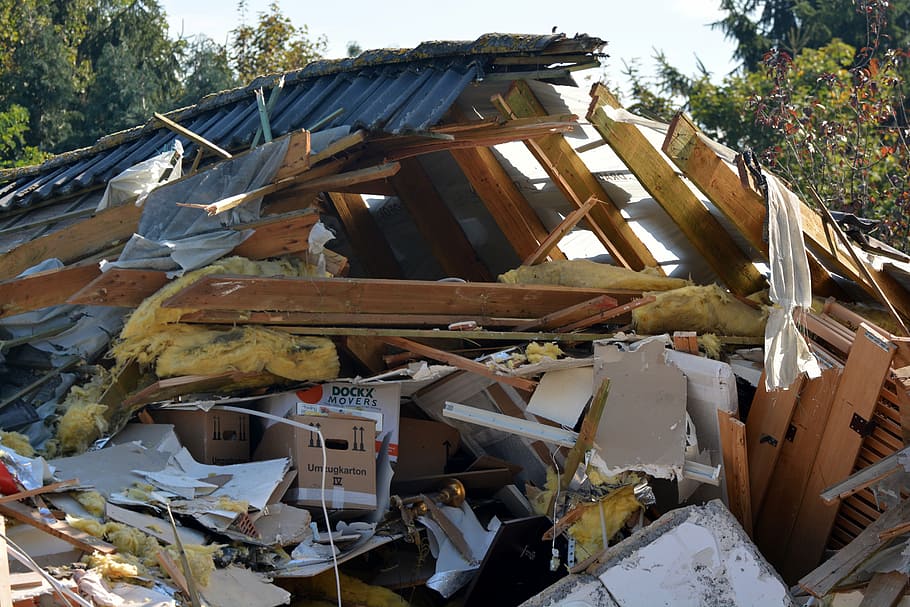 house, explosion, ruin, gas explosion, fiasco, roof, collapsed HD wallpaper