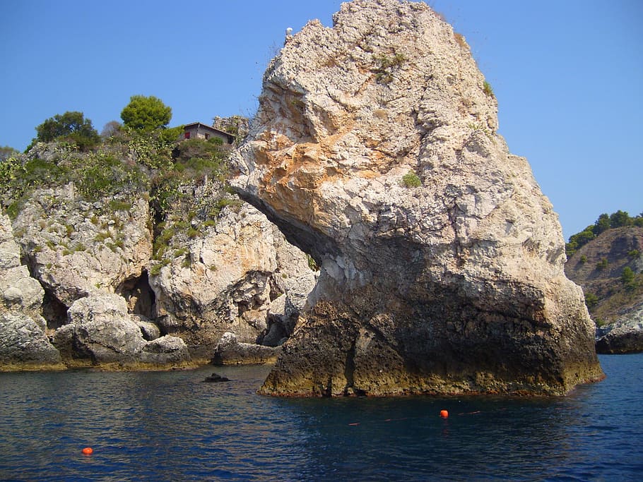 Sea, Island, Sicily, rock - object, nature, outdoors, no people HD wallpaper