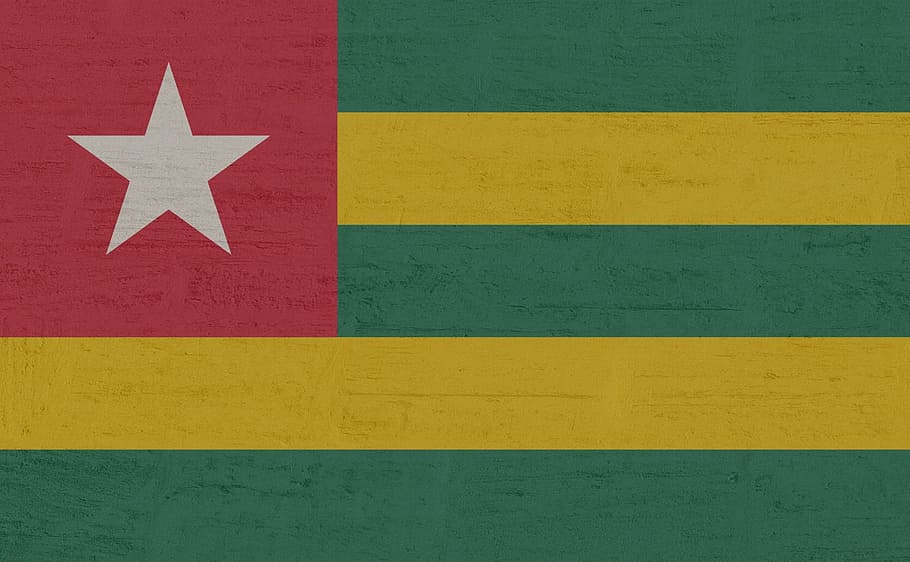 togo, flag, yellow, multi colored, wall - building feature HD wallpaper