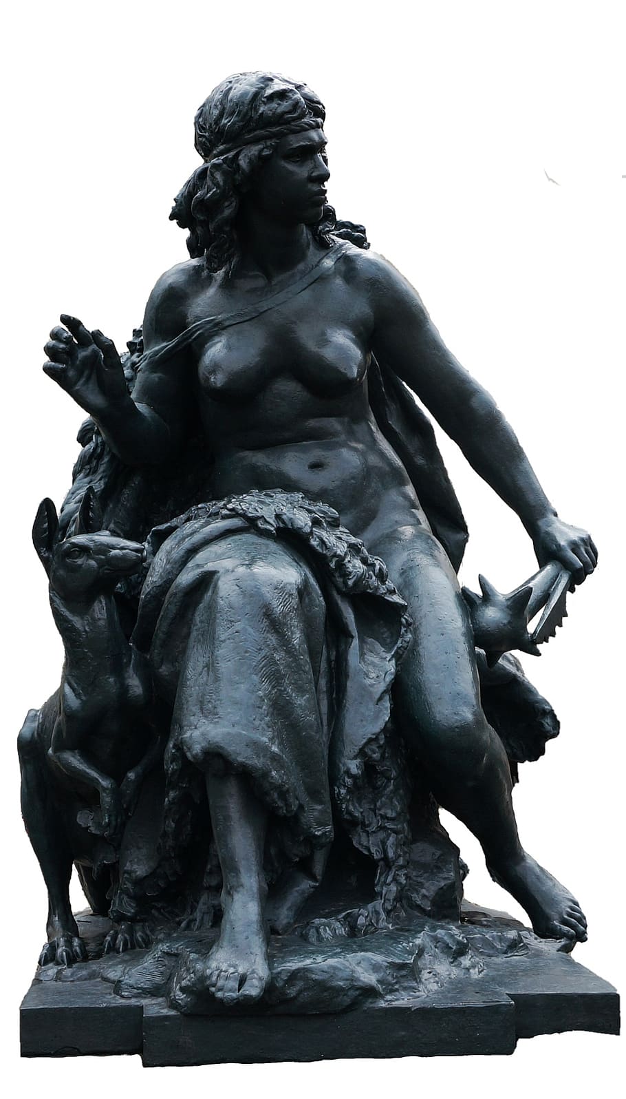 paris, statue, figure, art, museum, dogs, woman, sculpture HD wallpaper