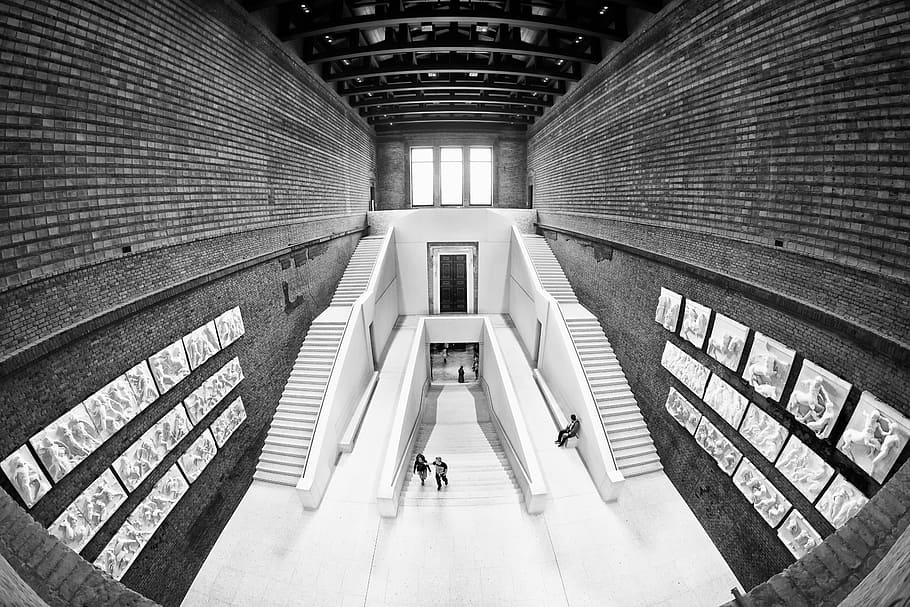 new museum, berlin, chipperfield, architecture, staircase, stairs
