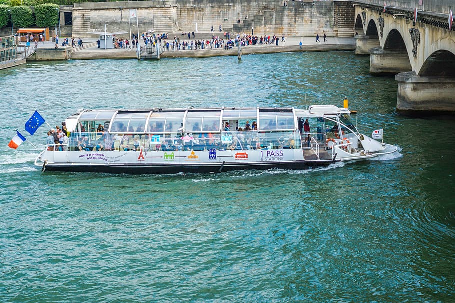 bateau-mouche, boad ride, paris boat, paris river, seine, siene boat, HD wallpaper