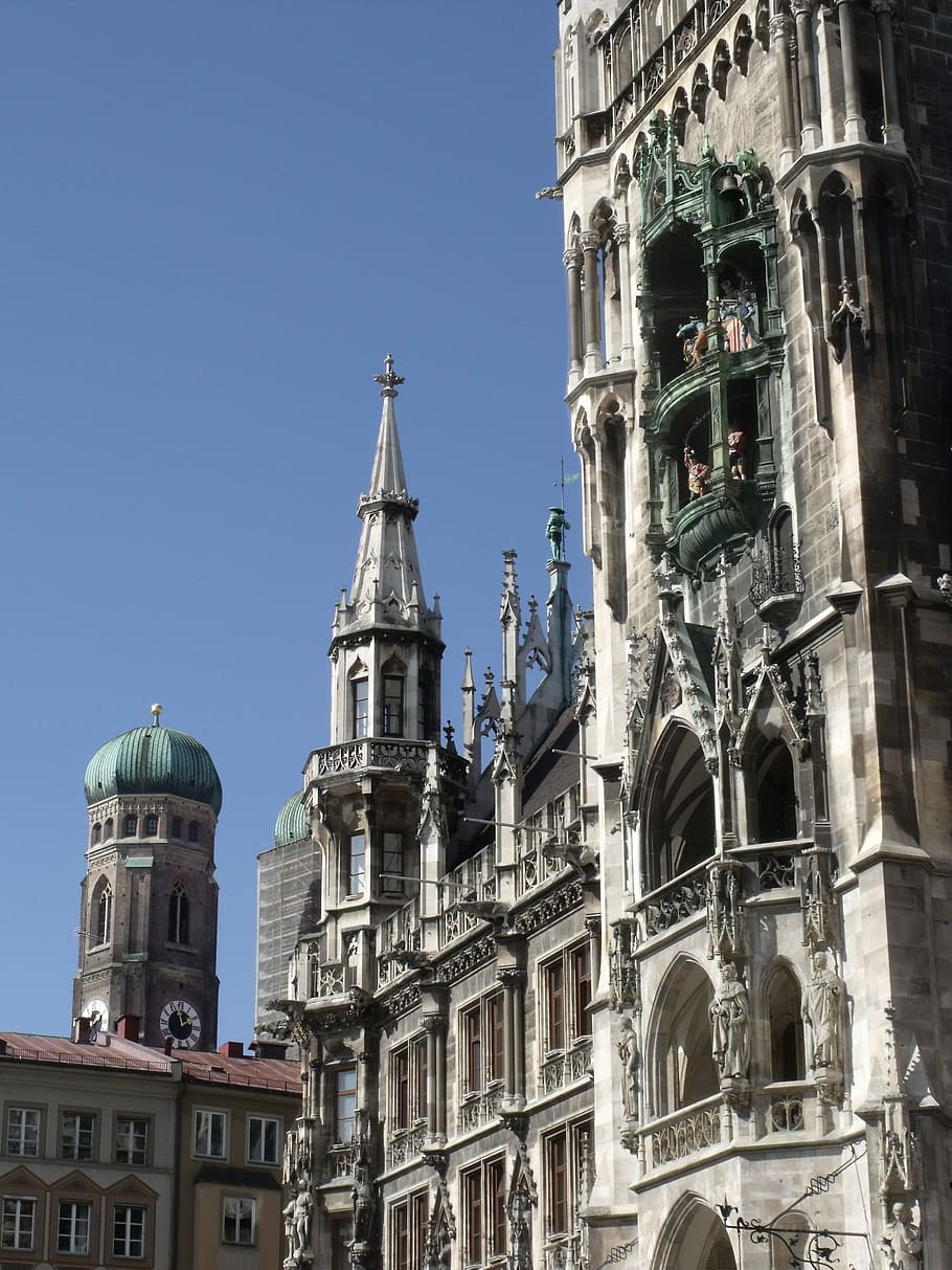 Munich, City, Frauenkirche, Town Hall, bavaria, church, architecture, HD wallpaper