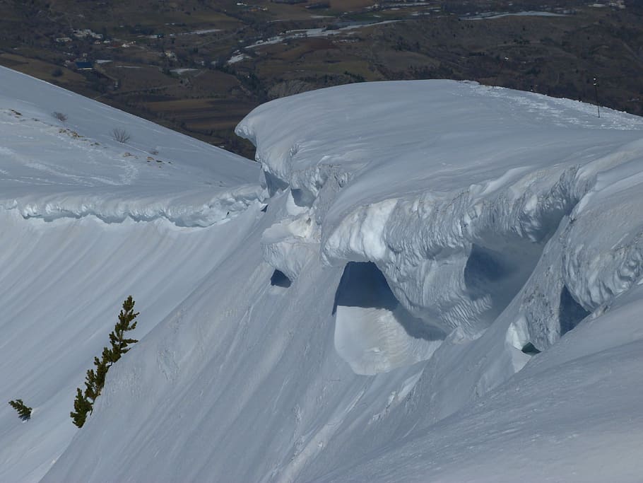 Cornices, Snow, White, Winter, Cold, snow cornices, mountain HD wallpaper