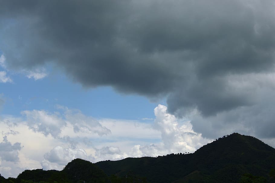 Mountain, Scenery, Natural, Cloud, the scenery, sky, blue sky HD wallpaper