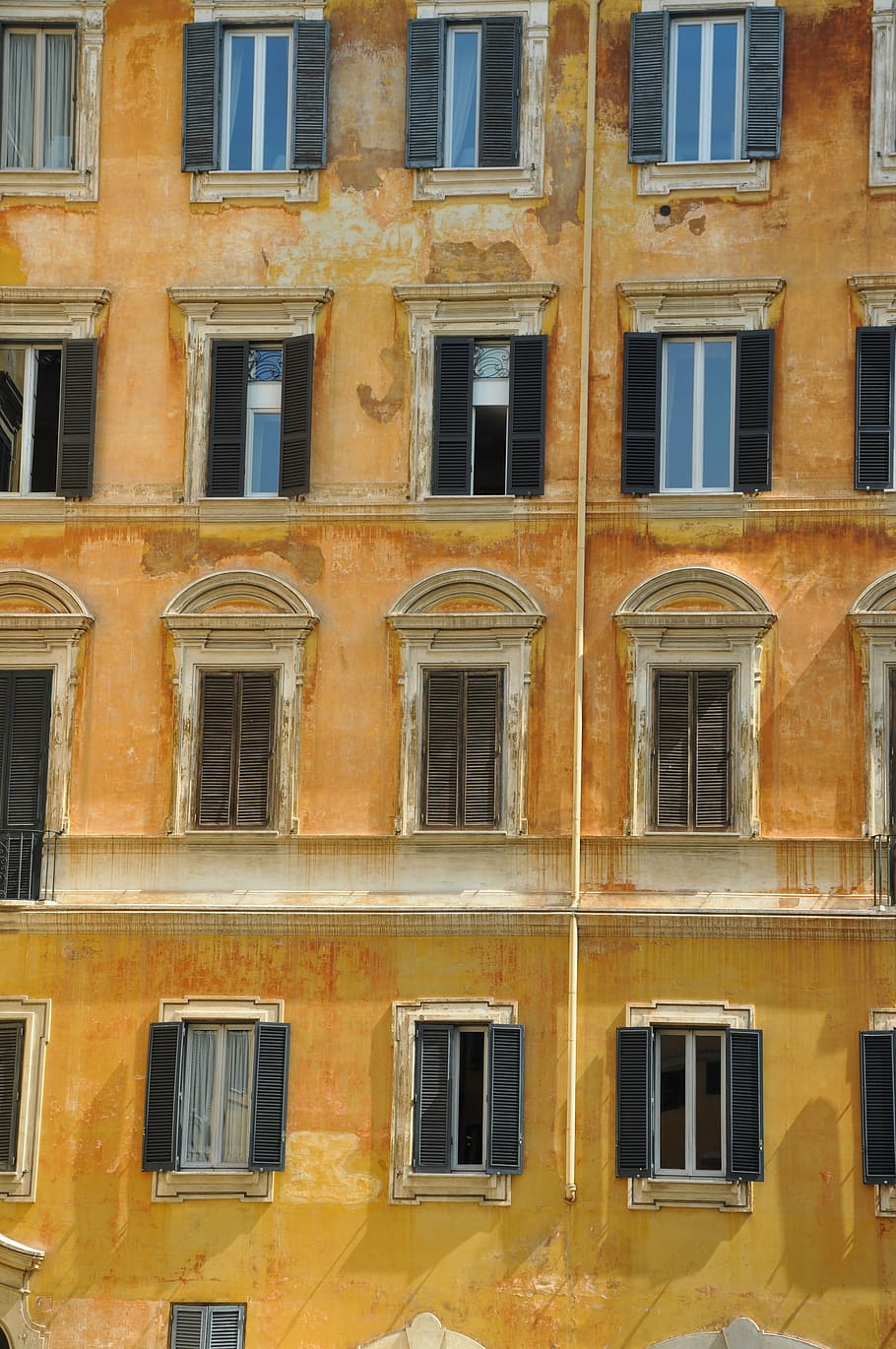 wall, house, architecture, rome, facade, window, building exterior HD wallpaper