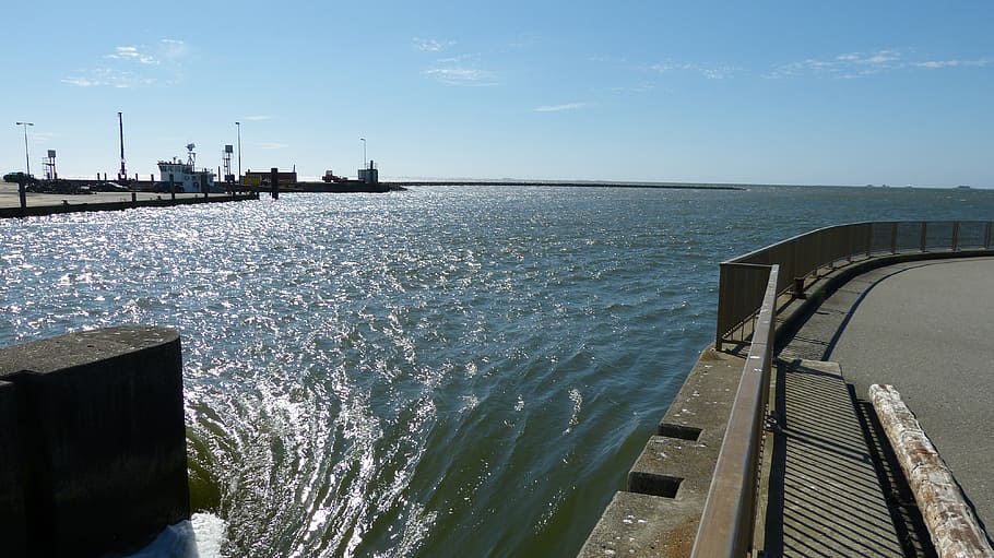 north beach, sea, lock, flow, mecklenburg, water, architecture HD wallpaper