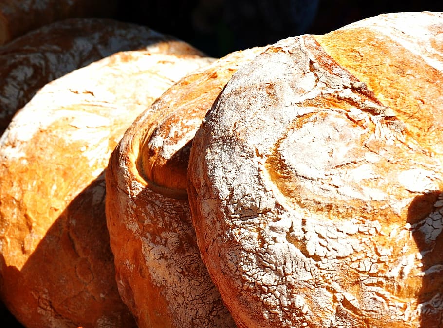 bread, food, pastries, loaf of Bread, bakery, freshness, flour HD wallpaper