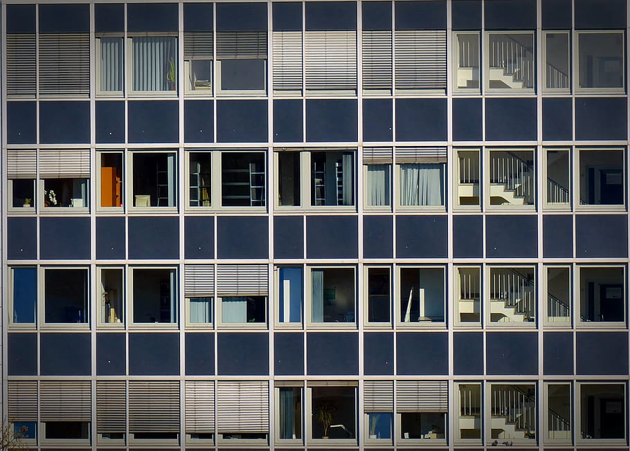 building windows painting, facade, grid, architecture, home HD wallpaper
