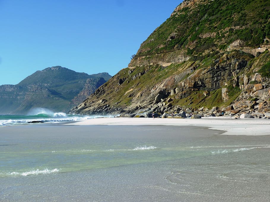 noordhoek, beach, south africa, wave, sea, mountain, water, HD wallpaper