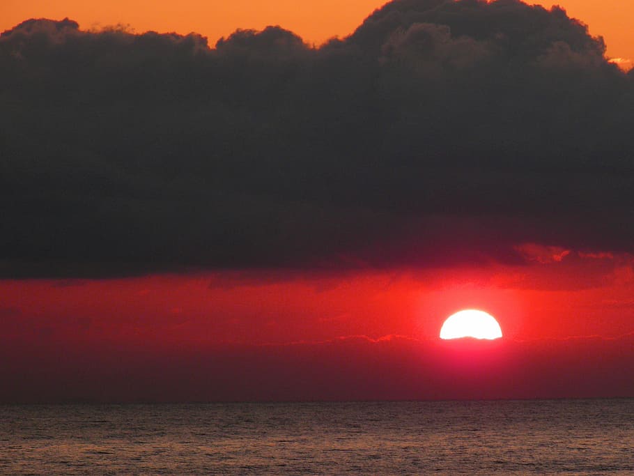 sun, sunset, beauty in nature, sky, scenics - nature, orange color HD wallpaper