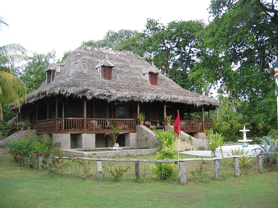seychelles, la digue, home, villa, residence, building, architecture