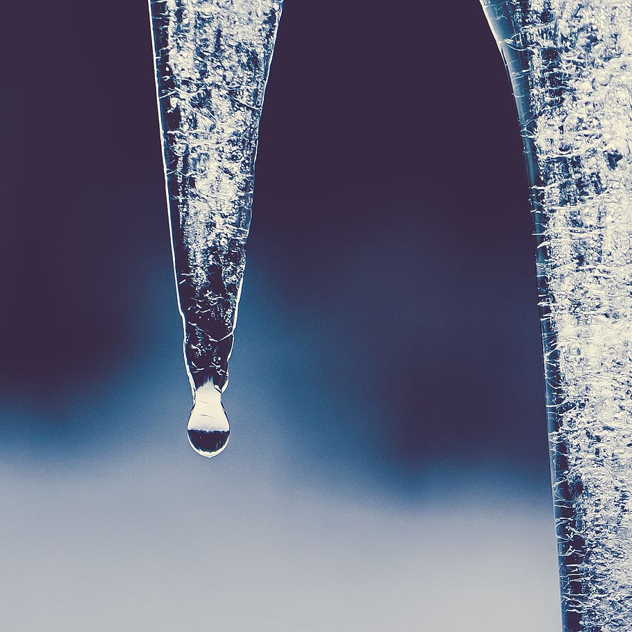 Black and Gray Ice, art, close-up, cold, dew, drop, macro, motion HD wallpaper
