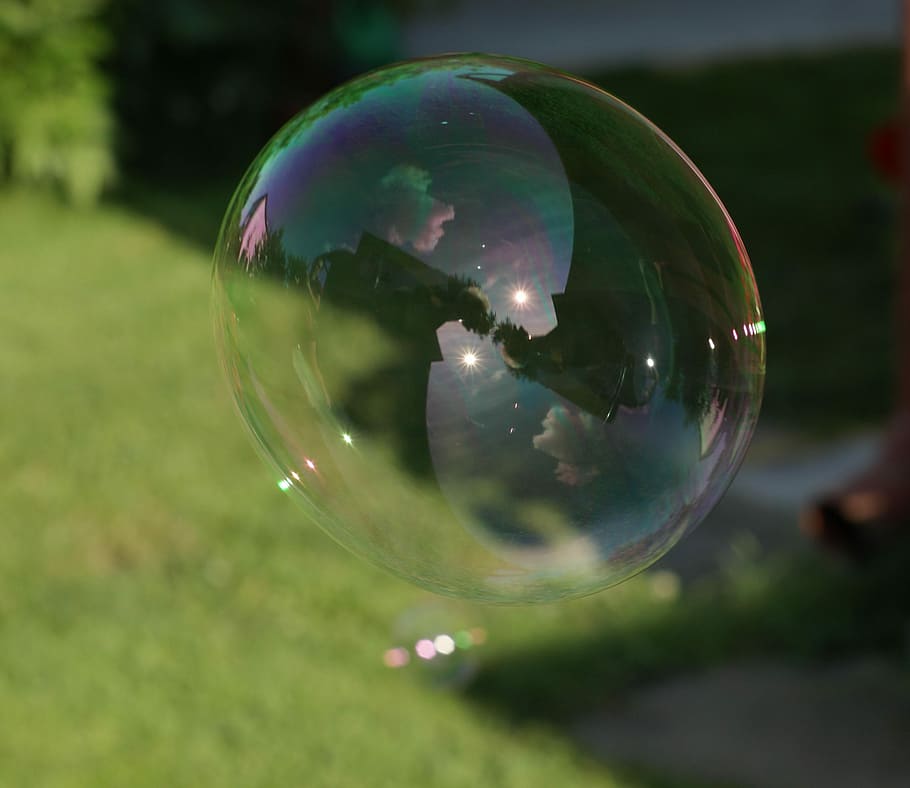 Soap Bubbles, Refraction, green, realistic, drop, light, wet HD wallpaper