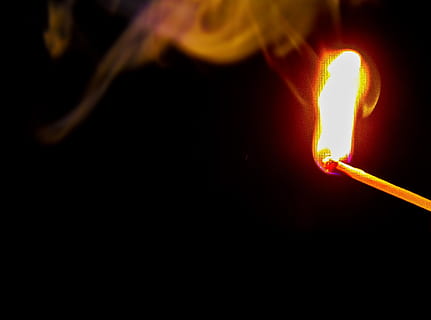 lighted matchstick, fire, smoke, brand, arson, cloud, tinder HD wallpaper