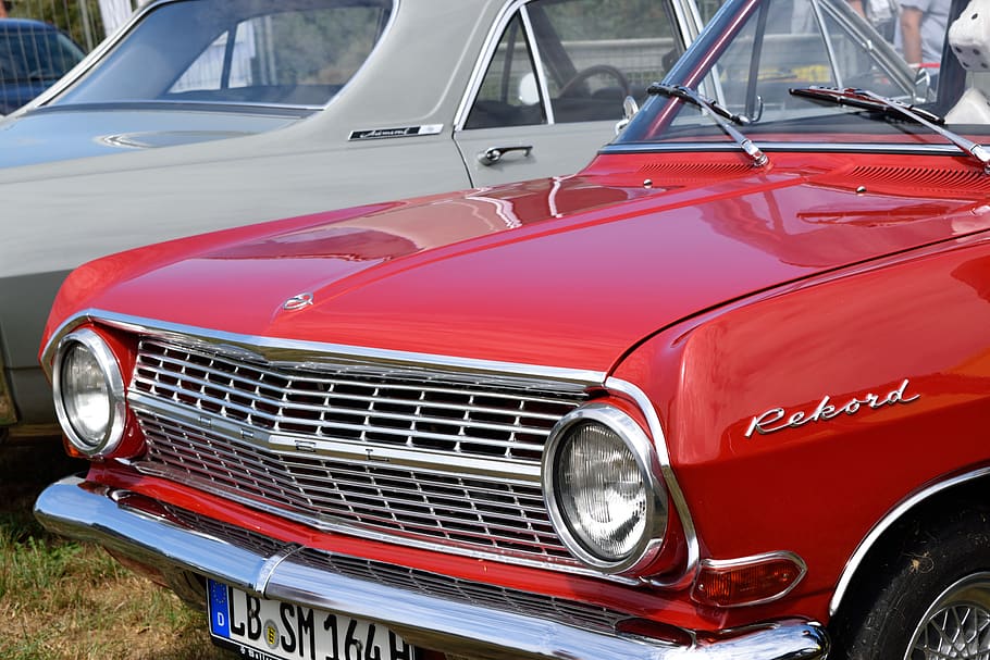 auto, red, chrome, old, mode of transportation, car, motor vehicle HD wallpaper