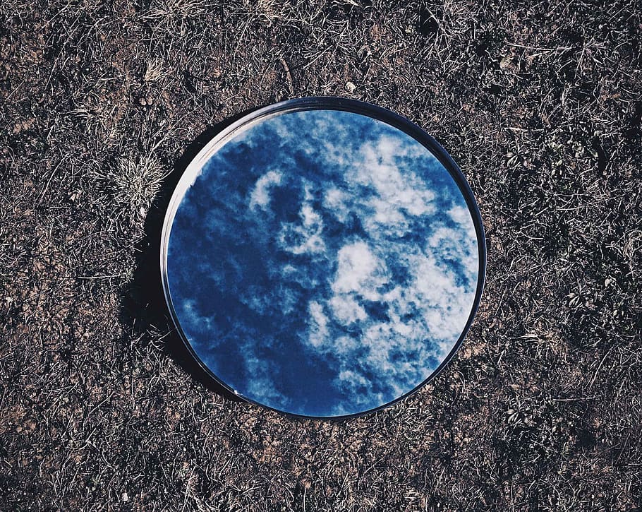 sky, mirror, nature, cloud - sky, geometric shape, outdoors, no people HD wallpaper