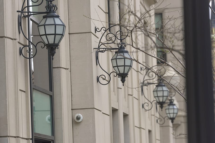 lamp, exterior, light, ornate, chicago, architecture, building HD wallpaper