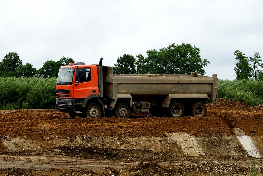 Tipper, Tilting, Car, Cargo, Earth, agriculture, farm, industry HD wallpaper