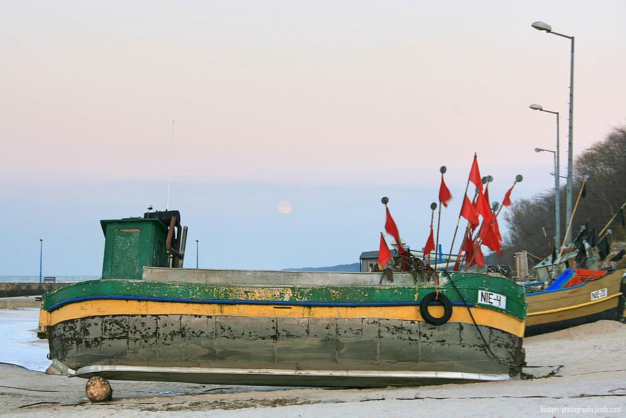 fischer, waters, boot, sea, sky, winter, transportation, nautical vessel HD wallpaper