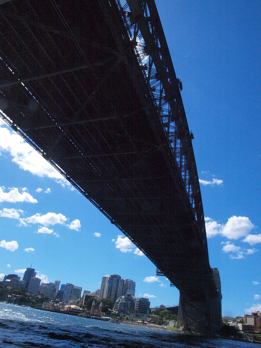 sydney, harbor, bridge, low, angle, architecture, skyline, city HD wallpaper