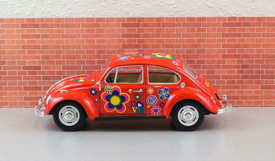 model car, auto, vehicles, vw, beetle, automotive, oldtimer HD wallpaper