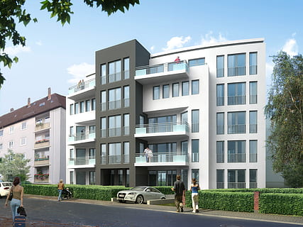 white condominium illustration, multi-family home, villa, rendering HD wallpaper