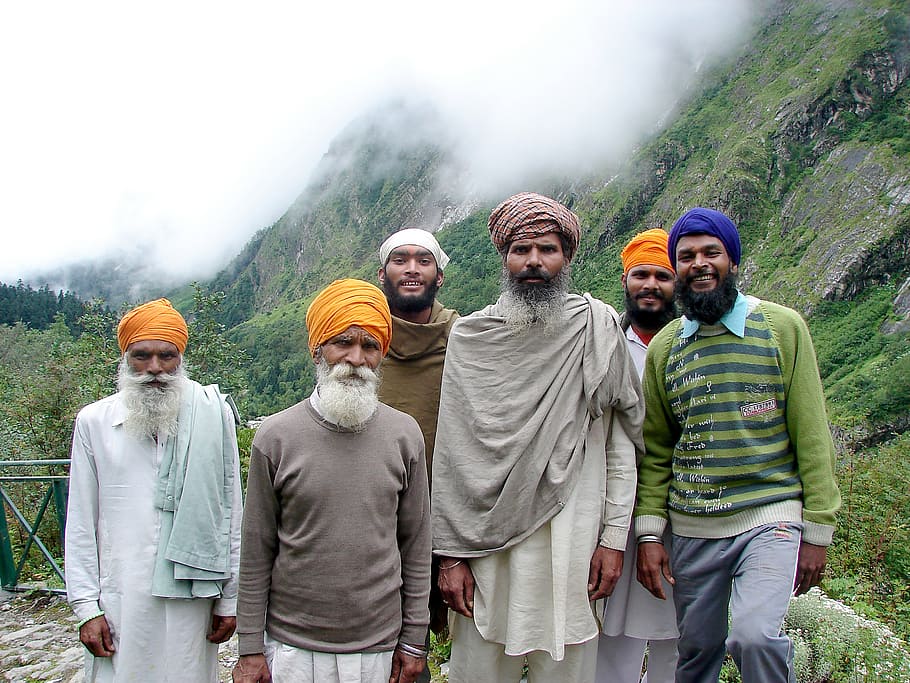 hemkund sahib, india, valley of flowers, travel, group of people
