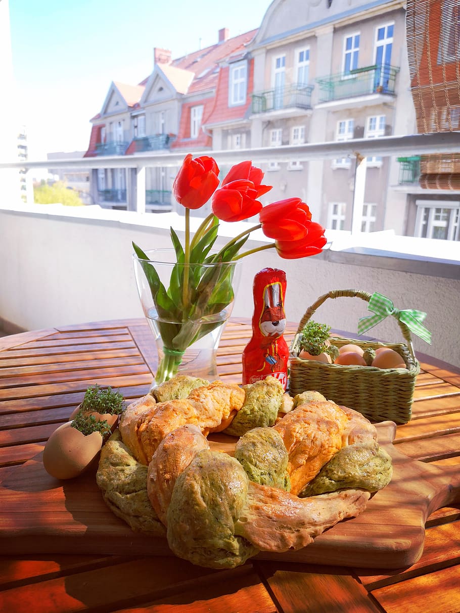architectural, balcony, easter, spring, plant, flowers, color HD wallpaper