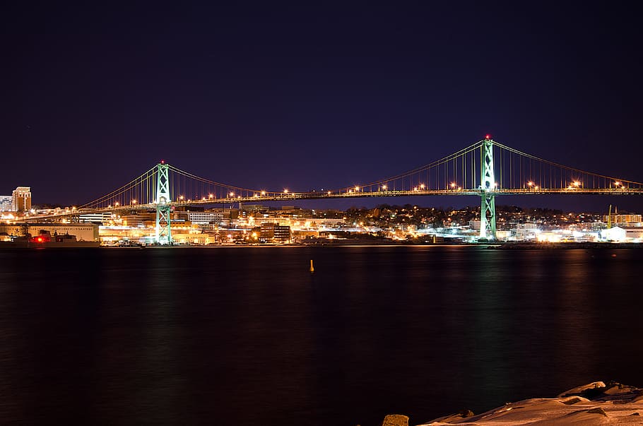 Halifax, Nova Scotia, Bridge, Coast, harbor, harbour, ocean, HD wallpaper