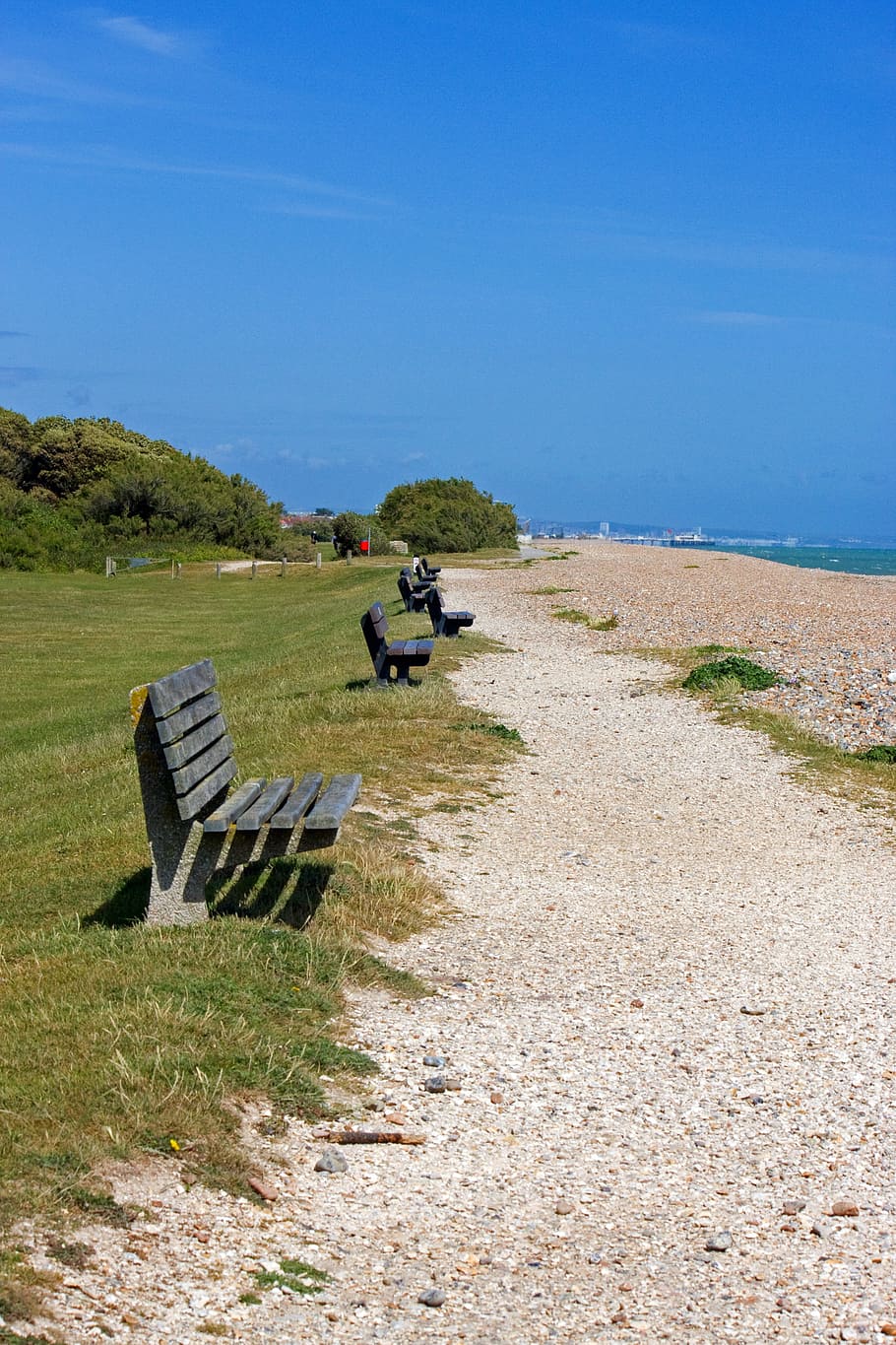 Coastal Path, Stones, Stoney, seats, bench, benches, row, wooden, HD wallpaper