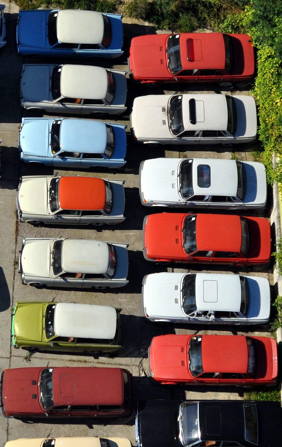parking, auto, satellite, vehicles, multi colored, no people HD wallpaper