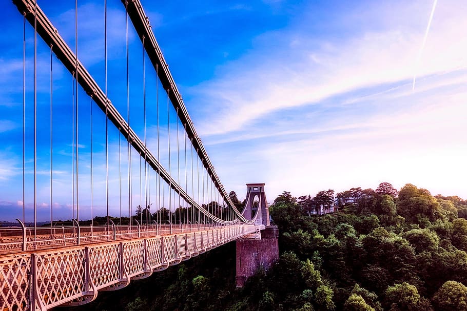 landscape, sky, clouds, construction, architecture, bridge, modern HD wallpaper