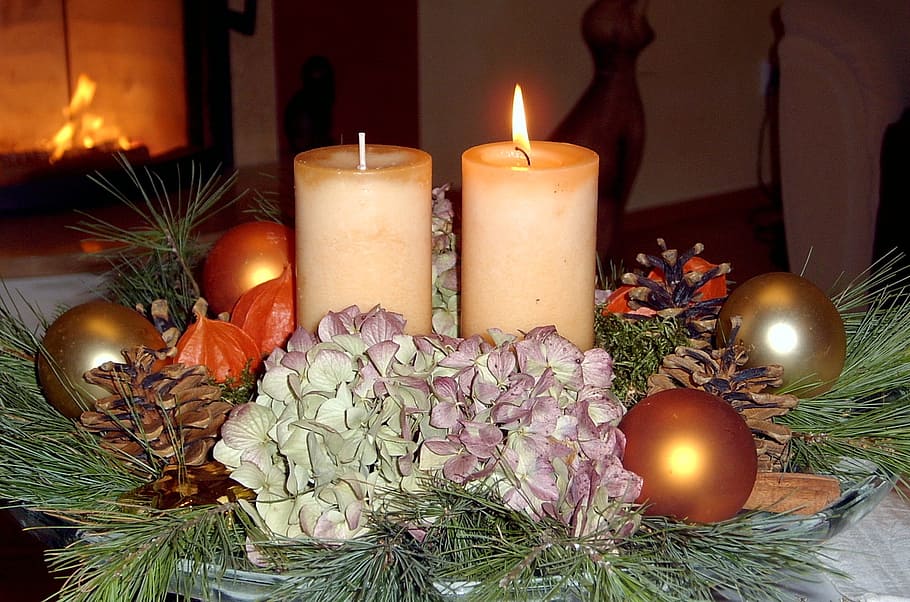 Advent, Candlelight, Decoration, romantic, flame, burning, christmas HD wallpaper