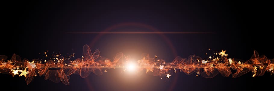 orange string lights, sunset, panorama, dawn, darkness, lines HD wallpaper