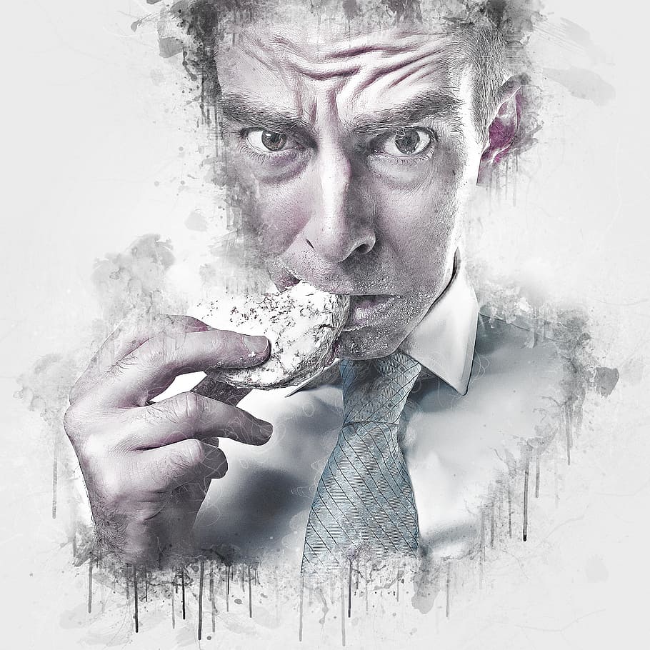 man sketch, hunger, hungry, eating, cookie, biscuit, cracker, HD wallpaper