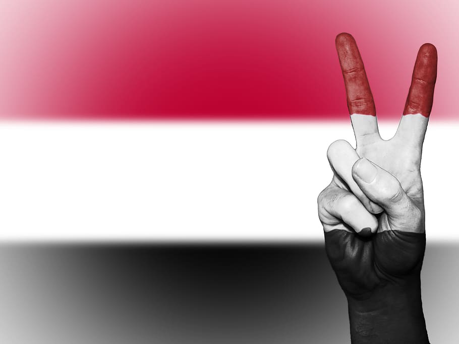 Yemen, Peace, Hand, Nation, Background, banner, colors, country, HD wallpaper