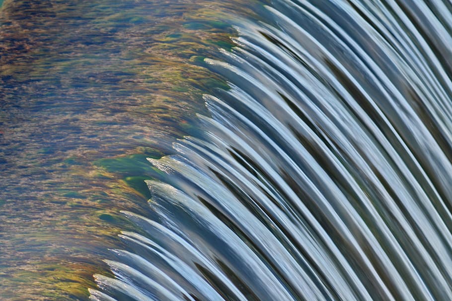 Waterfall, Dam, Barrage, Water, Flow, bubble, lock, inject, HD wallpaper