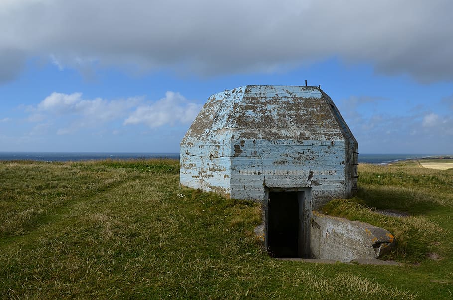 dunes, bunker, atlantic wall, denmark, north sea, world war ii HD wallpaper