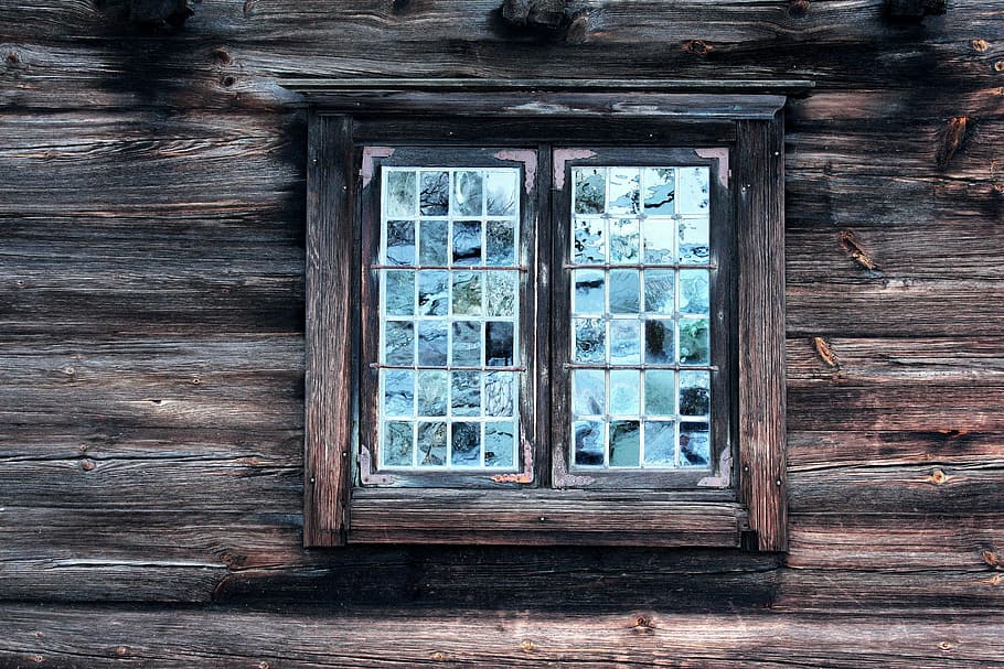 brown wooden window frame, antique, folk, stockholm, sweden, scandinavia