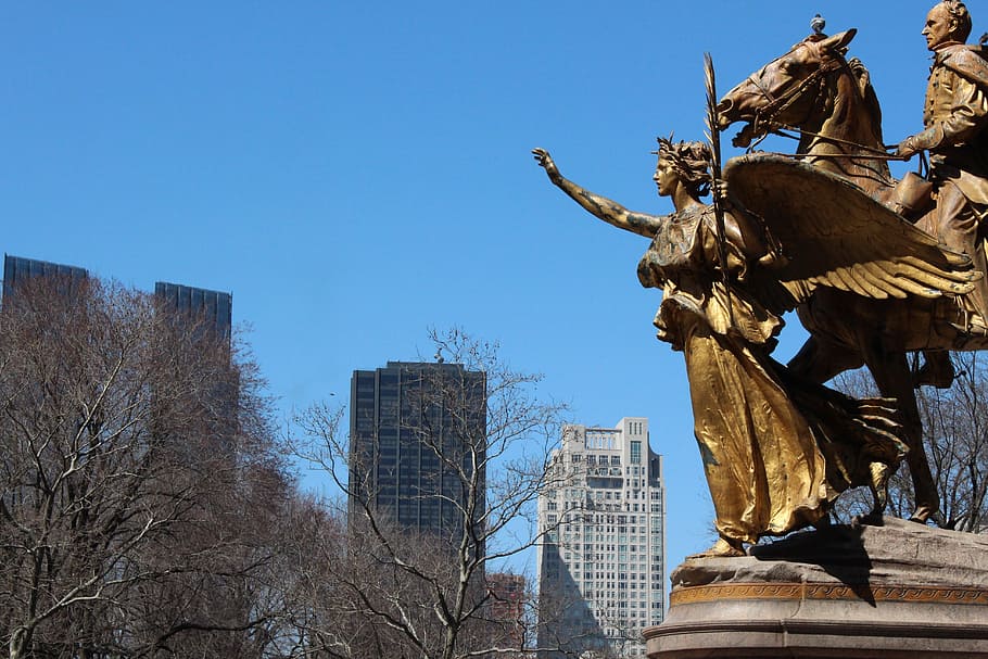 central park, state, usa, manhattan, new, statue, architecture HD wallpaper