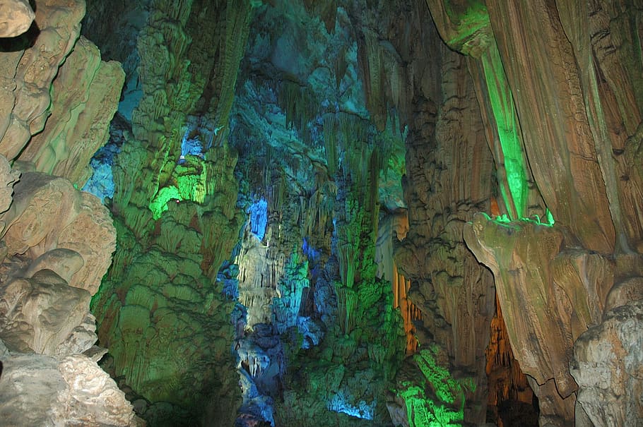 china, cave, travel, tourism, stalactite, stalagmite, geology, HD wallpaper