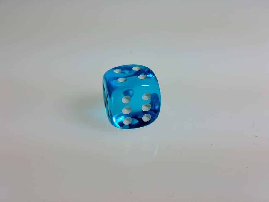 cube, blue, luck, play, transparent, dice, studio shot, close-up HD wallpaper