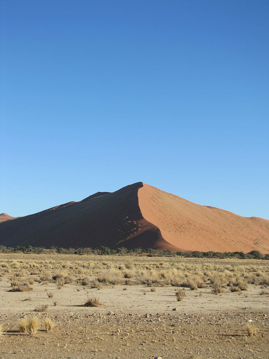 Namibia, Dune, Nature, Desert, Africa, landscape, blue, mountain HD wallpaper